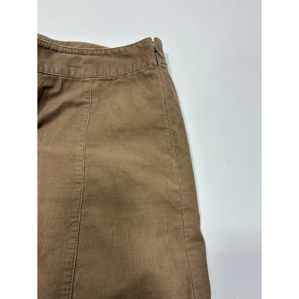 Ann Tylor Women Midi Skirt Size 6 embroidered Trim corduroy  Zipper Lightweight‎
